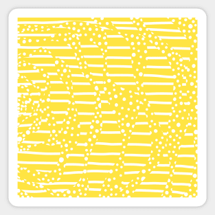 Spots and Stripes 2 - Lemon Yellow and White Sticker